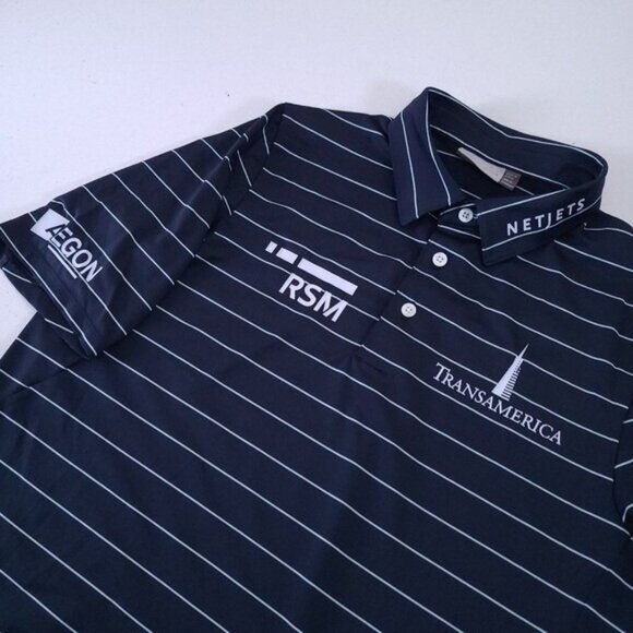 KJUS Zach Johnson Navy Masters Golf Pro Polo Tour Shirt Size S - Picture 3 of 9